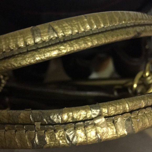 Coach gold genuine leather Madison Tribeca tote damaged - Picture 7 of 9